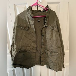 Army green Button up Shacket